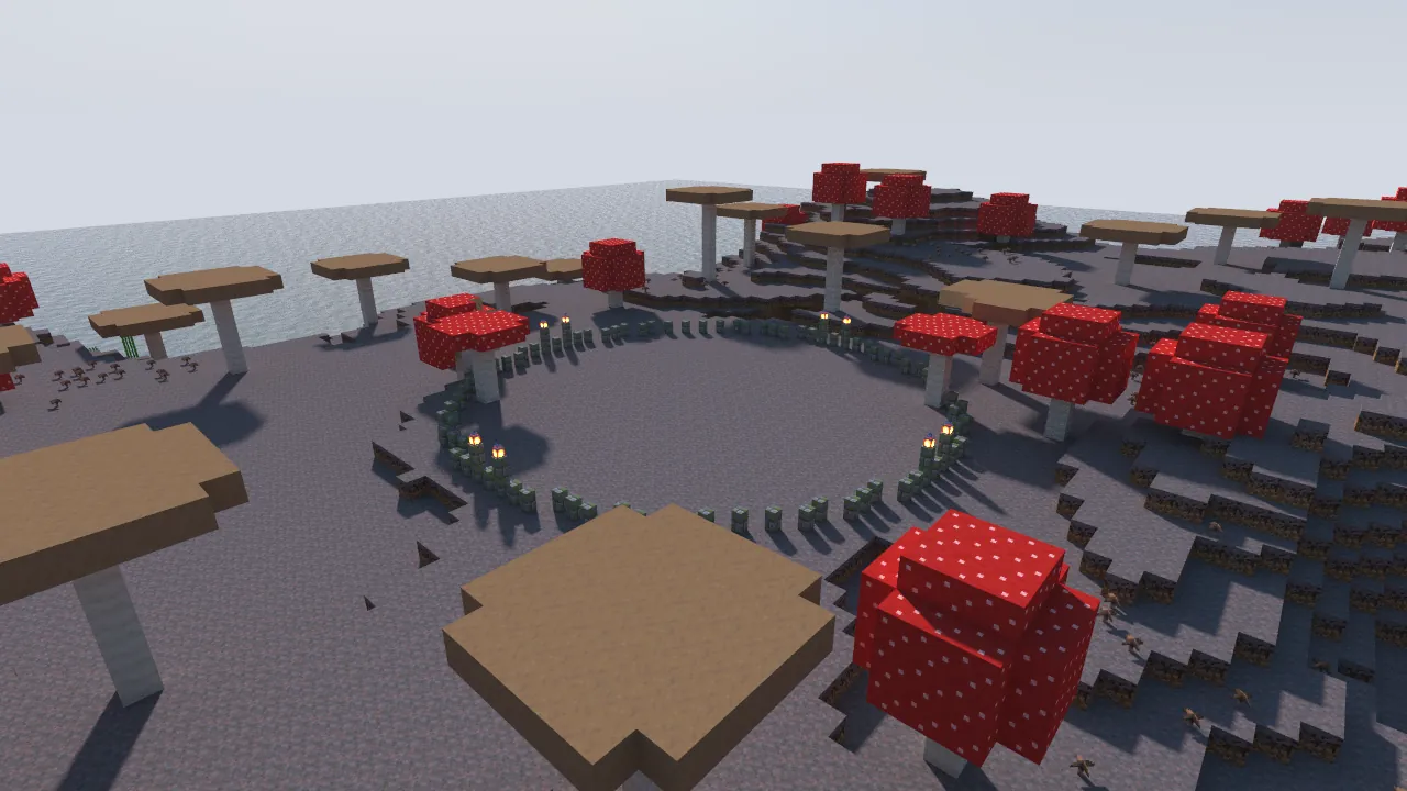 The arena among the giant mushrooms.