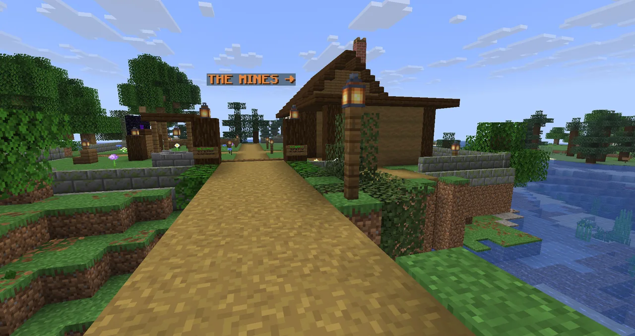 The lantern-lit path from the outpost to the mines.
