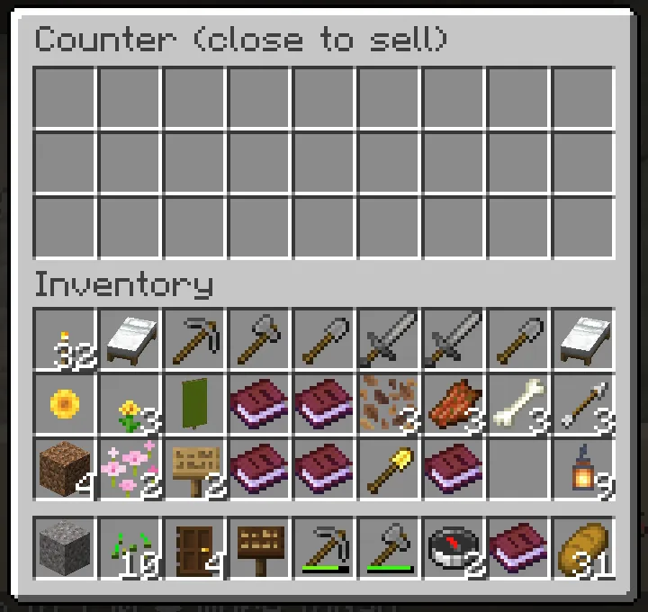 The counter: put your goods in, close it, and you're paid.